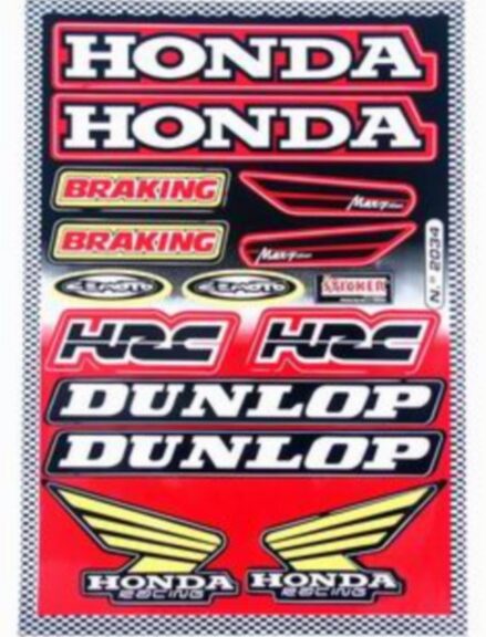 stickerset falko sponsor Dunlop/Honda/HRC rood 14-delig universeel 982034