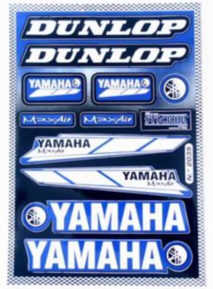 stickerset falko sponsor Dunlop/Max air/Yamaha blauw 11-delig universeel 982035