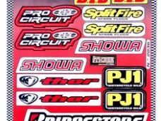 Stickerset falko sponsor Bridgestone/Renthal/Showa/Splitfire rood 15-delig universeel