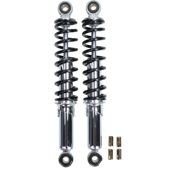 Fast-arrow schokbrekerset 290mm chroom zwart voor Puch Maxi en Tomos