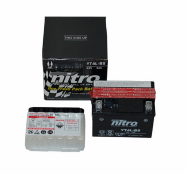 Nitro NT4L-BS YT4L-BS gel accu 12V 4Ah voor 50cc scooter