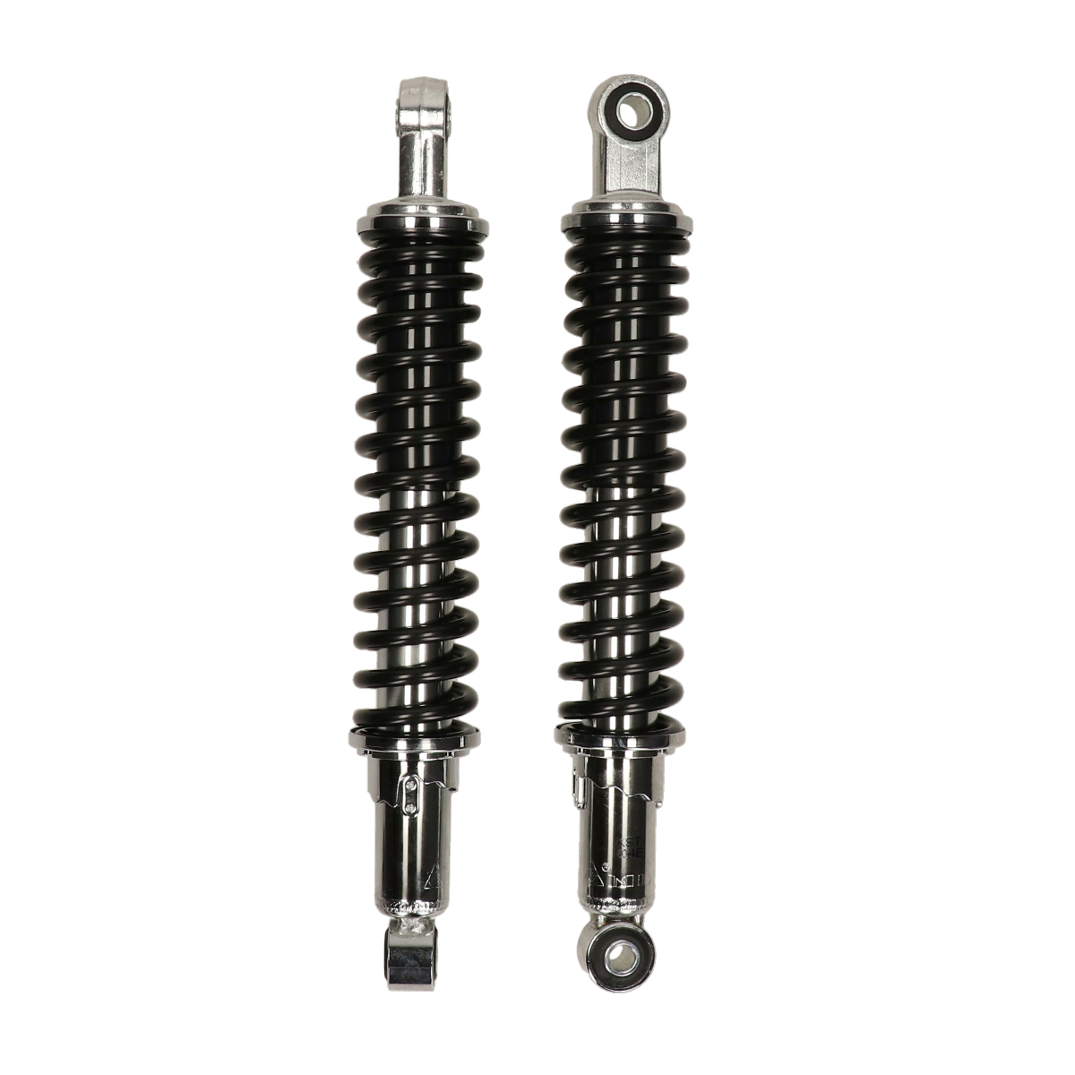 Schokbrekerset MDI 335mm zwart chroom voor Honda MB MT brommer