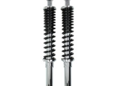 Juego de amortiguadores DMP de 395 mm en cromo negro para ciclomotor Honda MB MT