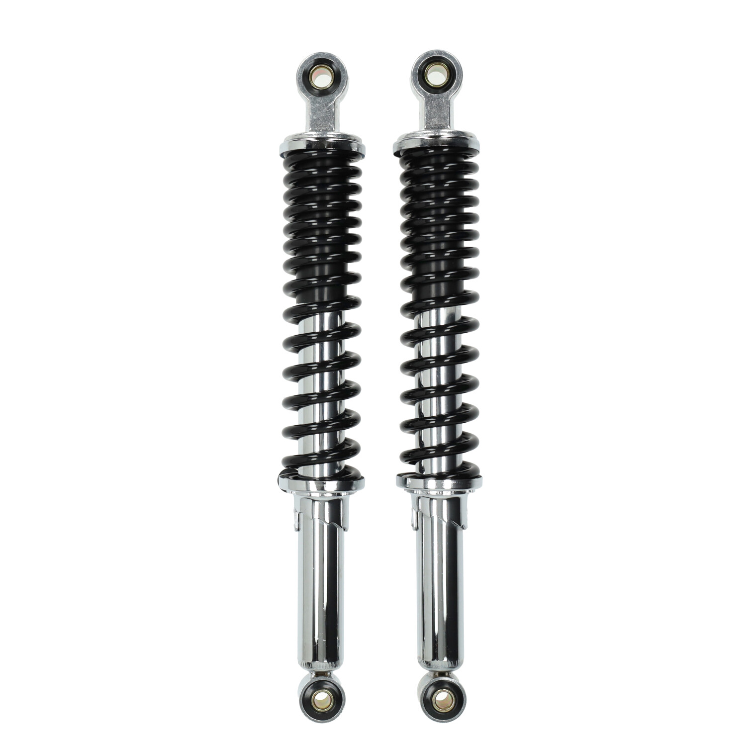 DMP schokbrekerset 395mm zwart chroom voor Honda MB MT brommer