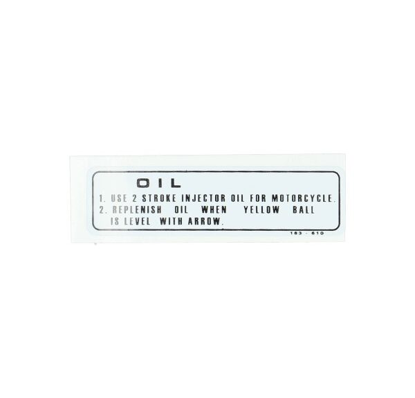 Sticker olie wit/zwart mb