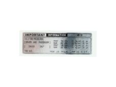 Frame informatie sticker wit zwart Honda MB5 brommer