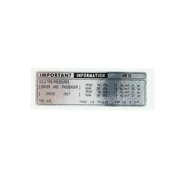 Sticker frame informatie wit/zwart mb5