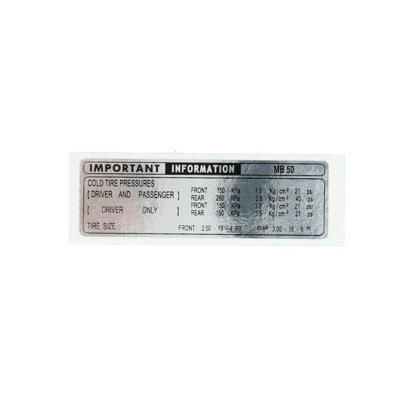 sticker frame informatie wit/zwart mb5
