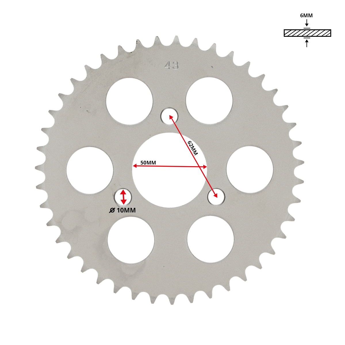 Achterkettingwiel Dmp 43t Voor Honda Ns-1 / Nsr - Afbeelding 2