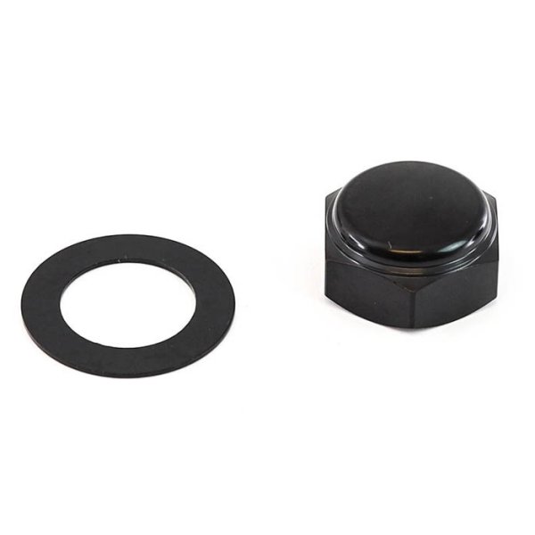 Balhoofdmoer bovenplaat zwart Honda MB MTX stuurhoofd