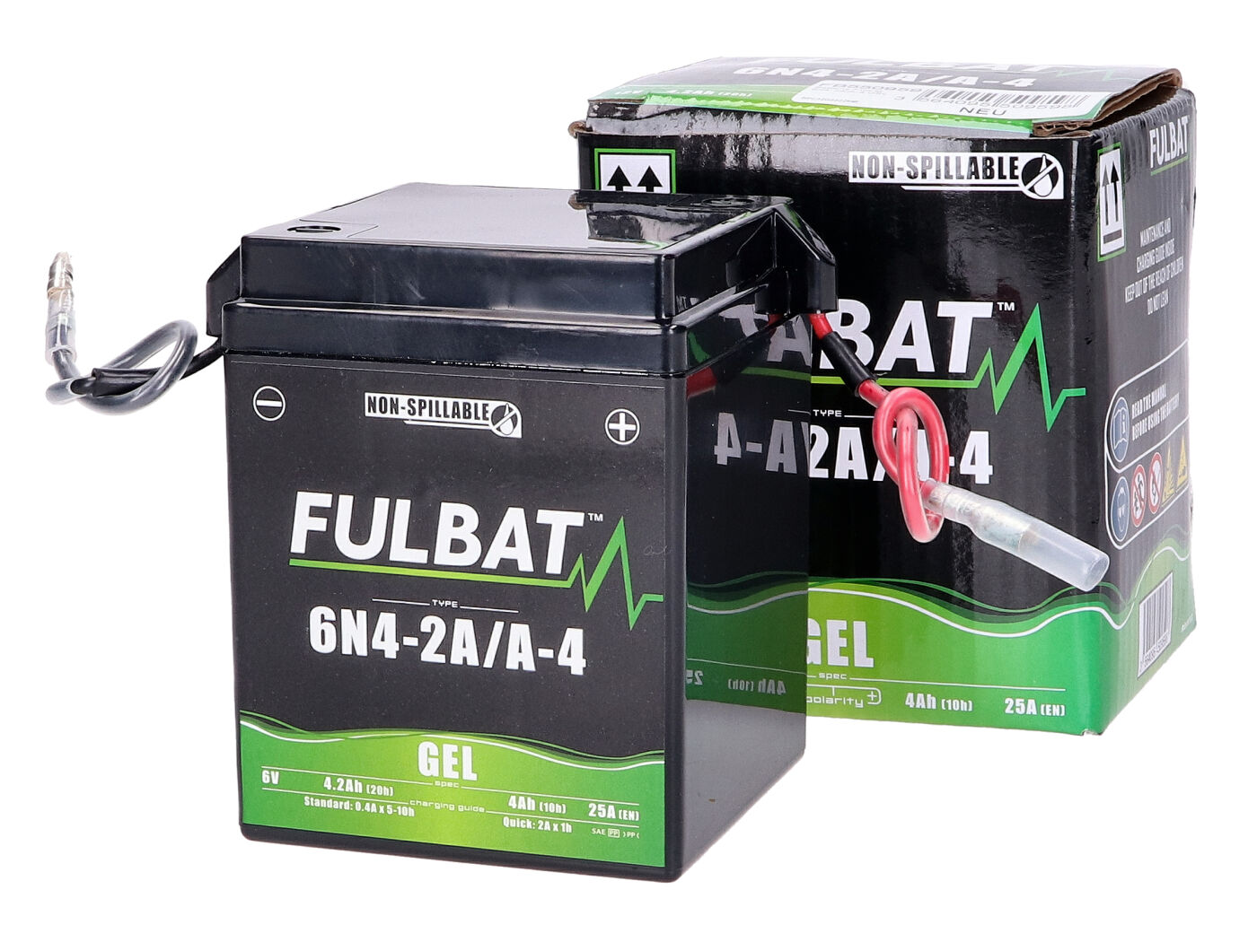 Gel accu 6N4-2A/A-4 4Ah voor Honda MB en MT brommer