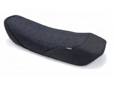 Regia seat cover black with blue stitching for Honda MB