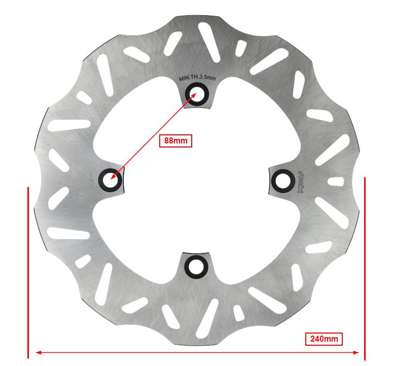 Remschijf Polini Wave 4-gaats 240mm Voor Honda Sh 125/150 - Afbeelding 3