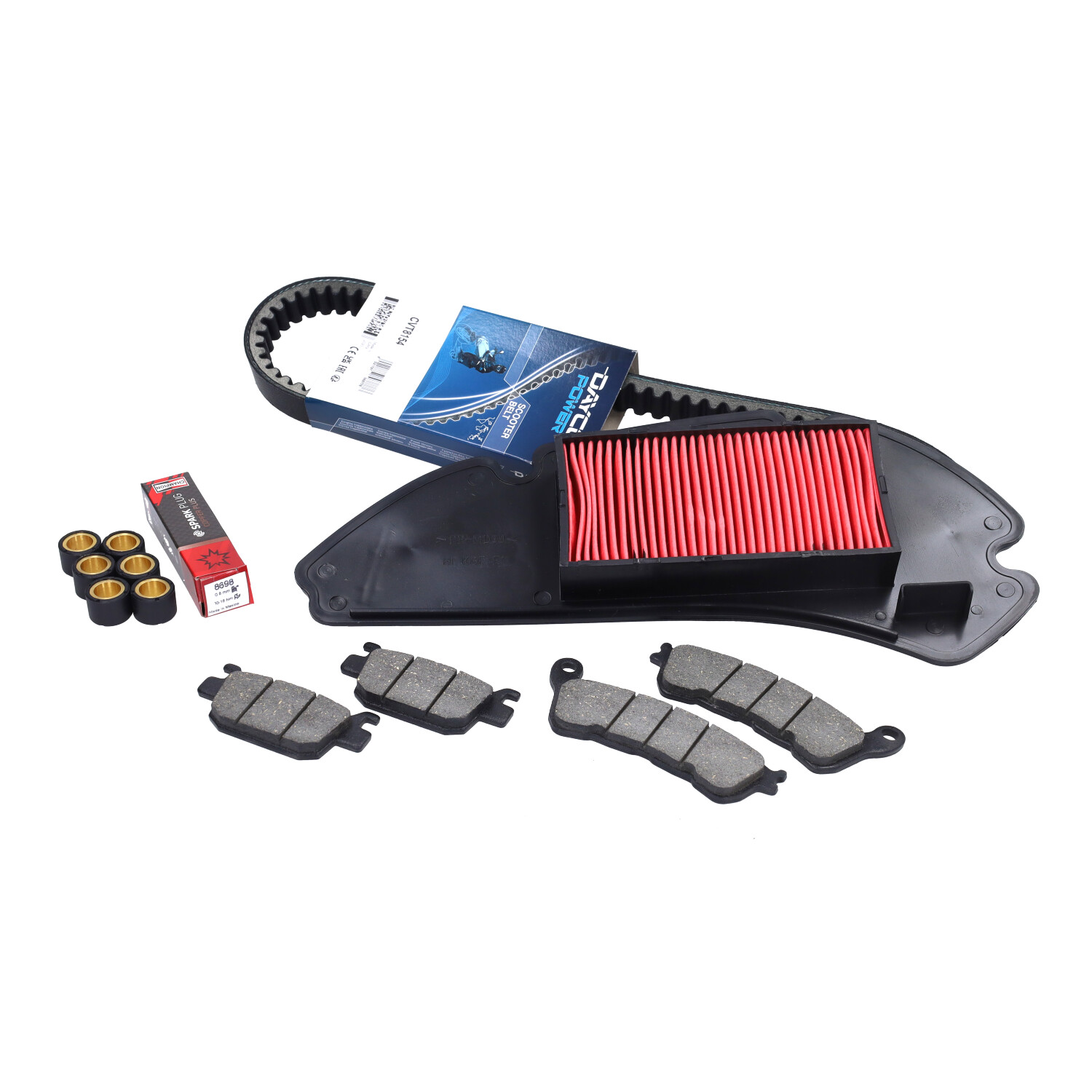 Onderhoudskit Honda SH125 2009-2012 met remblokken luchtfilter bougie riem rollers