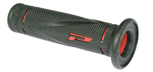 Handvatset progrip (made in Italy) zwart/rood bromfiets
