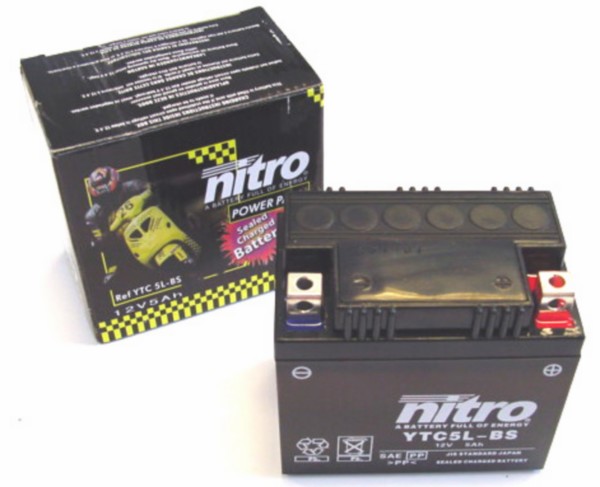 accu nitro ntc5l-bs/ytc5l-bs sla/gel o.a. Peugeot/Kymco