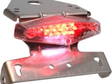 achterlicht DMP led+kent plaathouder alu/transparant bromfiets