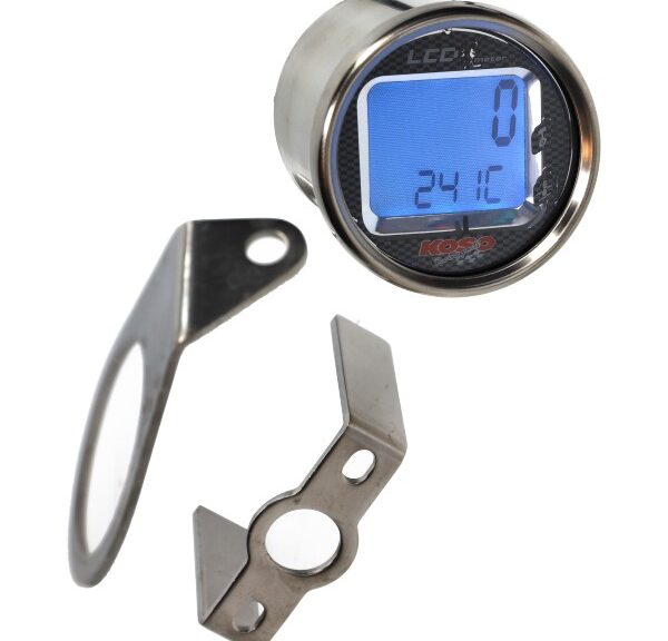 toerenteller + temperatuurmeter digitaal 55mm chroom=op=op