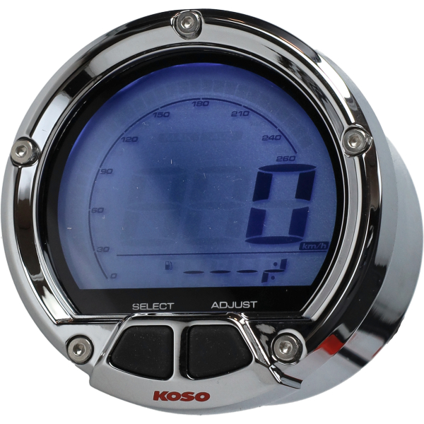 Km tellerklok koso digitaal compleet 55/61mm blauw licht chroom dl-02s