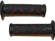 Handvatset progrip streep (made in Italy) zwart/rood universeel 717