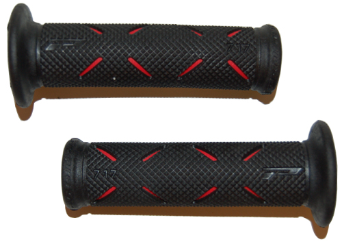 Handvatset progrip streep (made in Italy) zwart/rood universeel 717