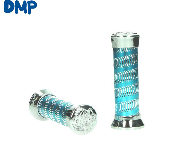 Handvatset DMP streep retro chroom/blauw universeel