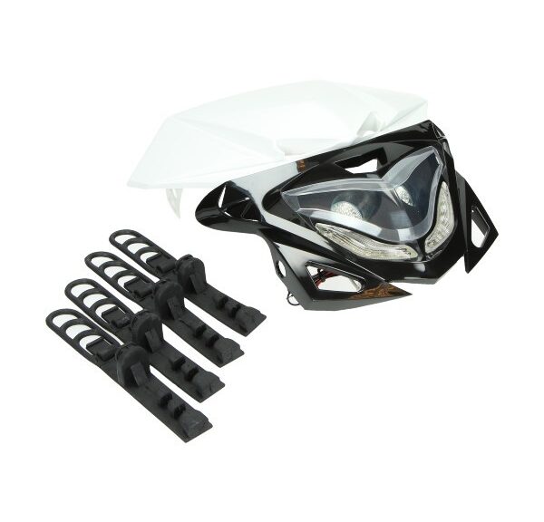 koplamp DMP halogeen dagrijverlichting univeseel zwart enduro