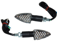 Knipperlichtset DMP LED kort mini universeel zwart mat