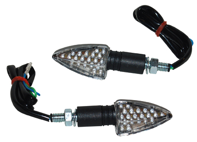 Knipperlichtset DMP LED kort mini universeel zwart mat