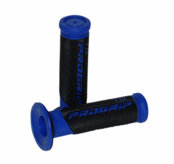 handvatset progrip 22/24mm zwart/blauw bromfiets