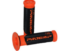 Handvatset progrip (made in Italy) zwart/oranje bromfiets