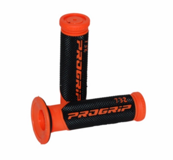 handvatset progrip (made in Italy) zwart/oranje bromfiets