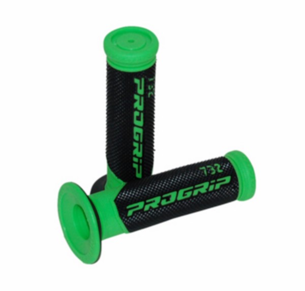 handvatset progrip (made in Italy) zwart/groen bromfiets