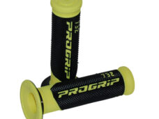 Handvatset progrip (made in Italy) zwart/geel bromfiets
