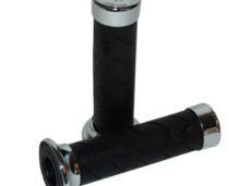 Handvatset progrip custom (made in Italy) zwart/chroom bromfiets