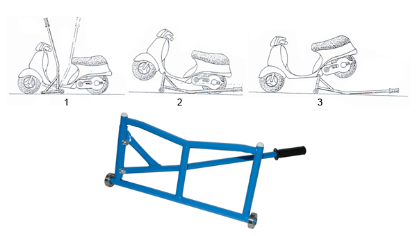 Paddock stand DMP race universeel blauw scooter