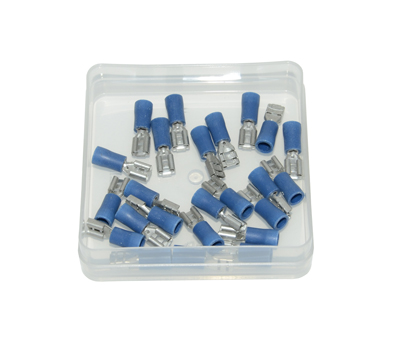 Kabelstekker plat vrouw 4.8mm blauw