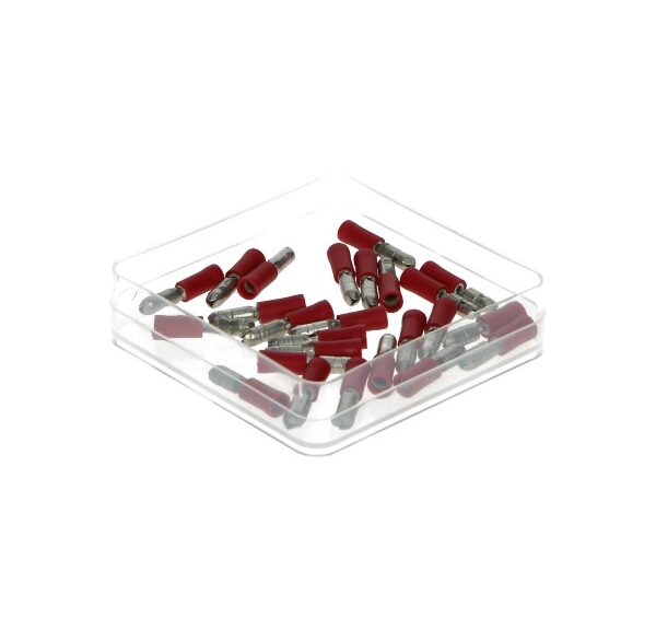 Kabelstekker rond man 4mm rood
