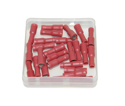 Kabelstekker rond vrouw 4mm rood