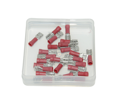 Kabelstekker plat vrouw rood 4.8mm