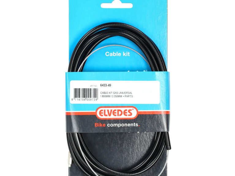 Gaskabel Elvedes Lang Teflon 2.25m Binnen+buiten 49 Draads Zwart