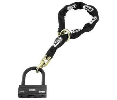 Kettingslot abus + hangslot art 4-sterren black loop