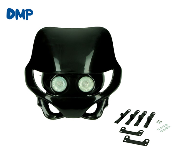 Koplamp dubbel DMP + koplampspoiler halogeen zwart otr
