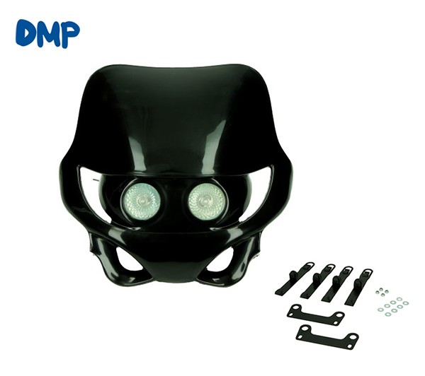 koplamp dubbel DMP + koplampspoiler halogeen zwart otr