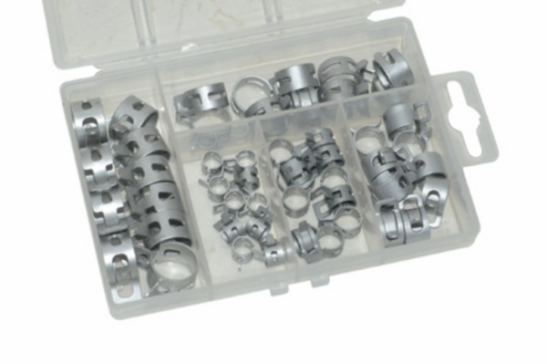 knijpklem DMP benzineslang assortiment 6 verschillende maten 50pcs