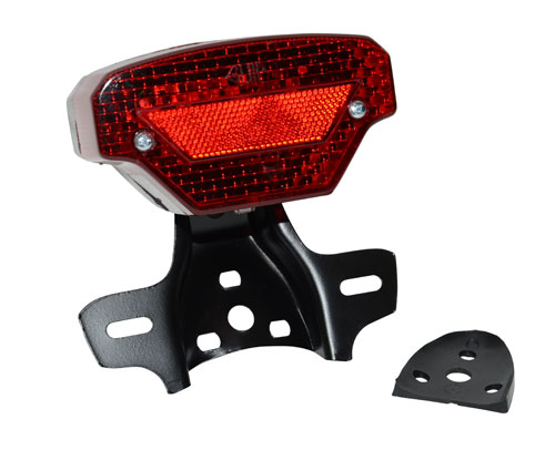 Achterlicht guia + steun universeel M77 rood bromfiets
