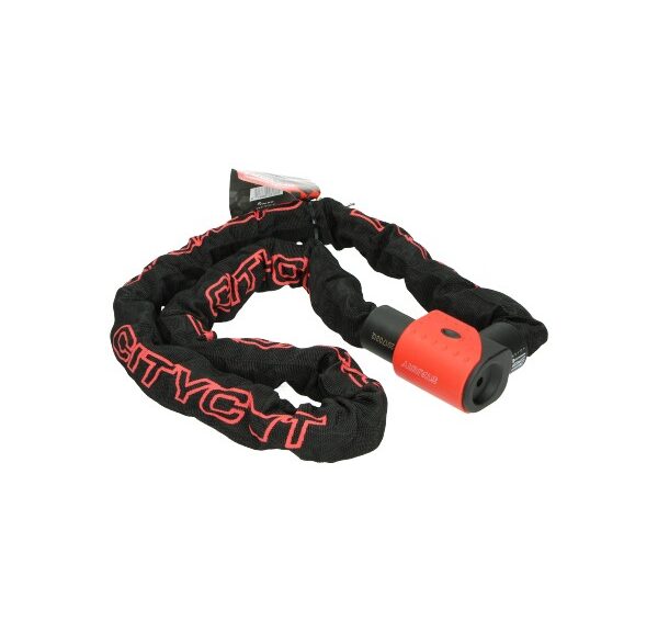 Kettingslot Citycat art 3-sterren vaste kop 150cm rood