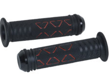 Handvatset DMP universeel zip/sprint style + bar end zwart/rood