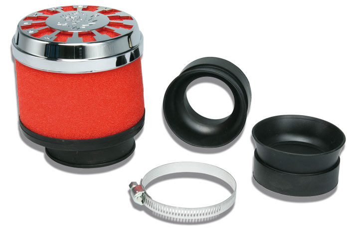 Powerfilter Malossi mhr e13 recht 42-58mm chroom/rood