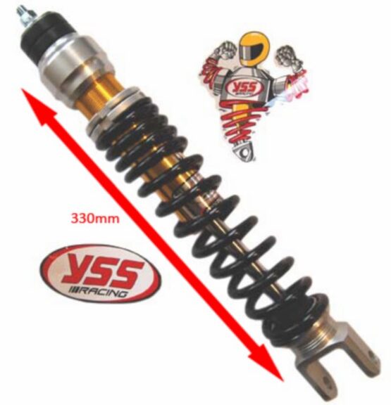 schokbreker yss gasgevuld E-serie achter 310mm zwart/goud gilera runner